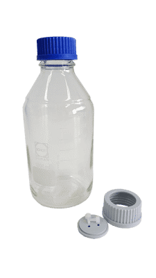 Picture of Set of 5 1-L Glass Bottles. For LC-20 or LC-30 systems, with 3-hole-cap